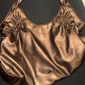 Nine west metallic leather hobo purse